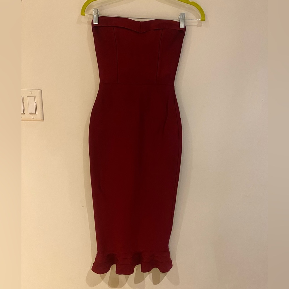 House of CB Burgundy bandage dress